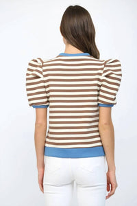Fate - Made to Standout Stripe Puff Sleeve Top