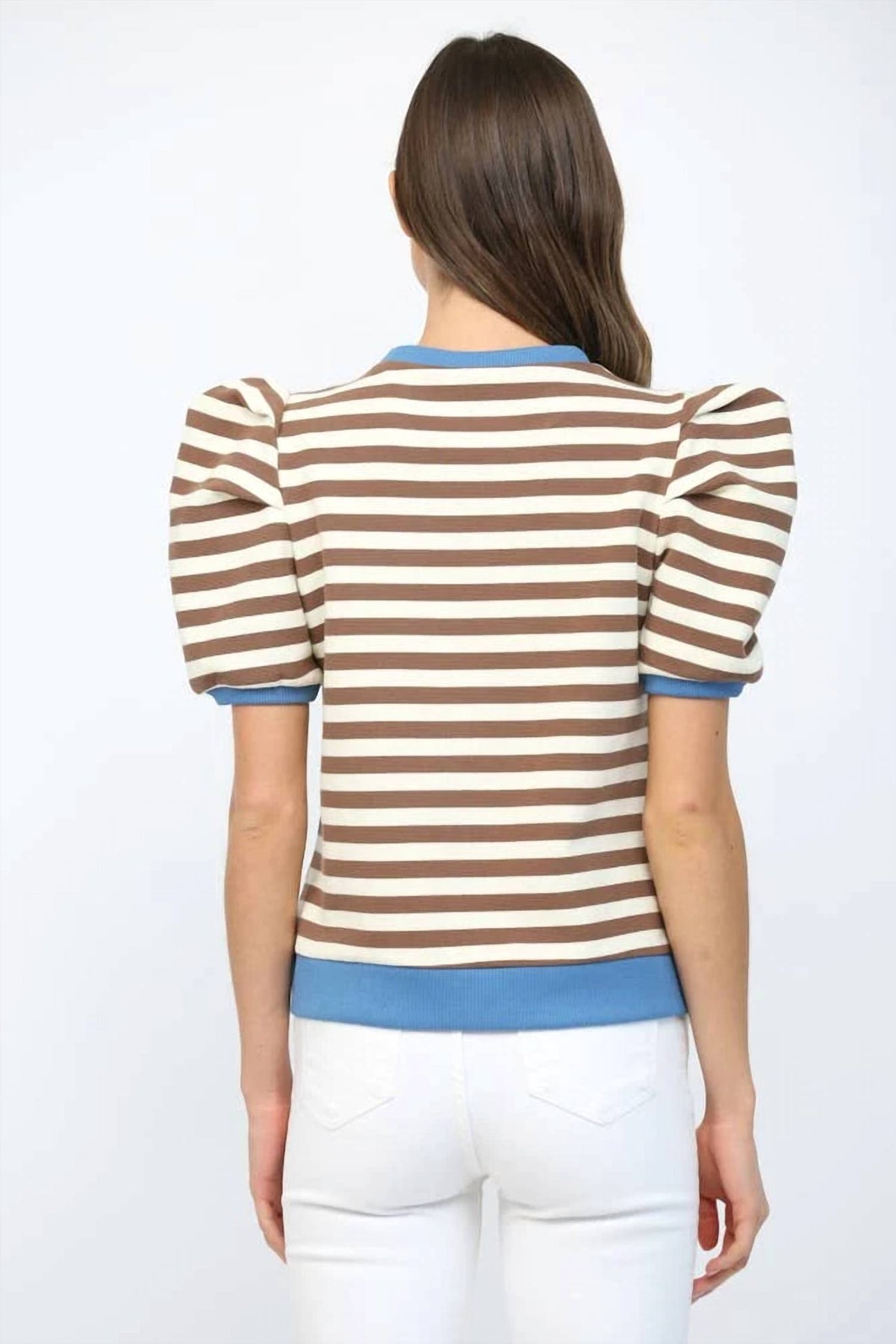 Fate - Made to Standout Stripe Puff Sleeve Top