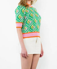 Thml - Harley Short Sleeve Pattern Knit Top