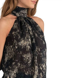 ELAN Plissé Sleeveless Top in black - women's blouse - view 4