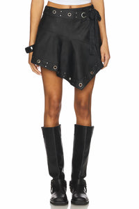 Free People - Cassie Vegan Leather Wrap Skirt
