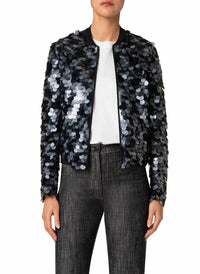 Akris Punto - Dot Sequins Ribbed Bomber Jacket