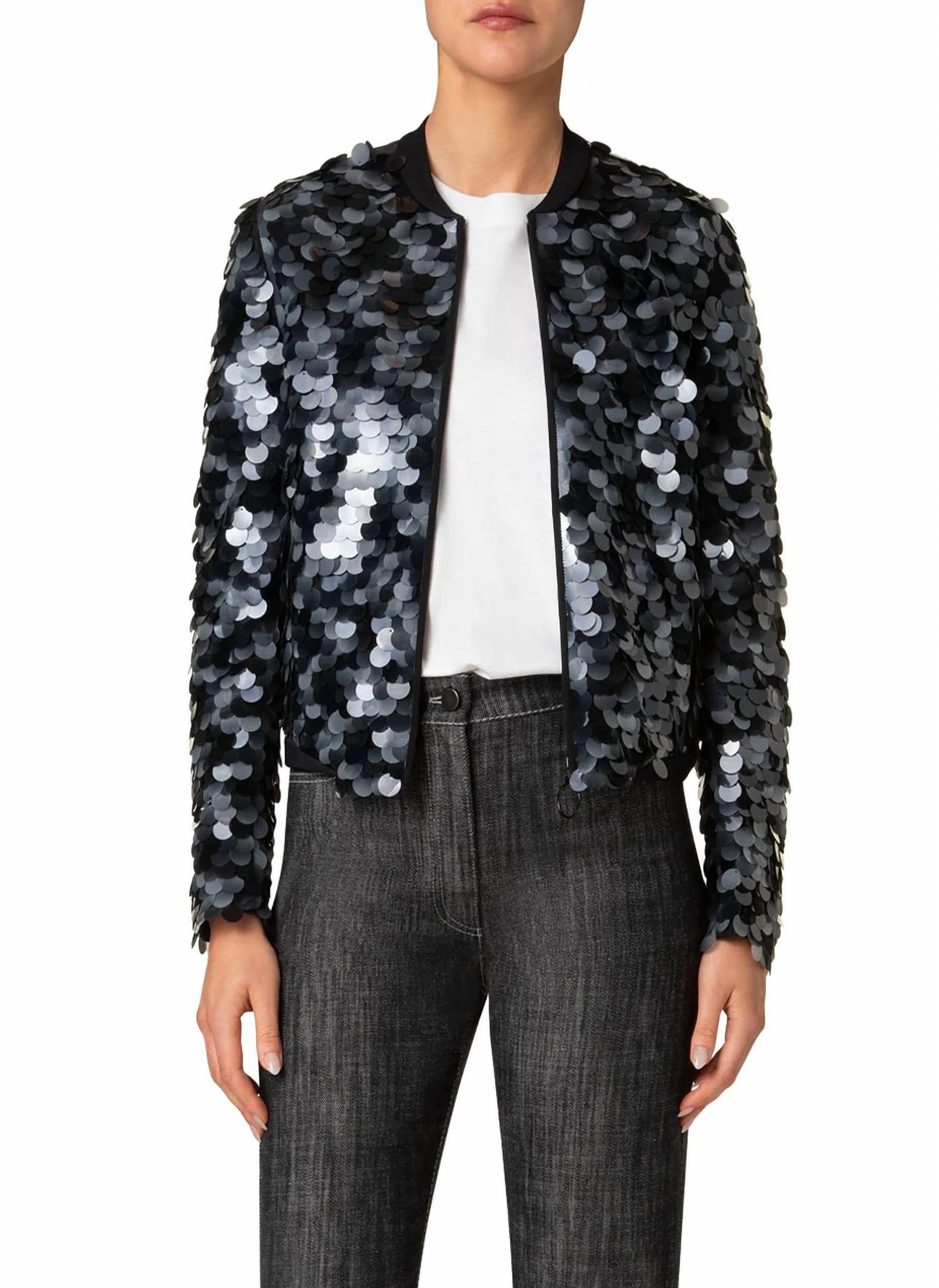 Akris Punto - Dot Sequins Ribbed Bomber Jacket