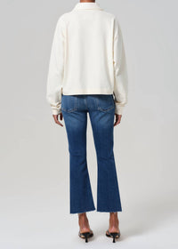Citizens of Humanity Isola Mid Rise Cropped Boot Jean in blue - women's jeans - detail view