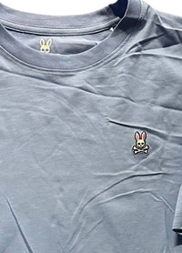 Psycho Bunny Men's Crewneck Tee in blue - men's t-shirt - detail view