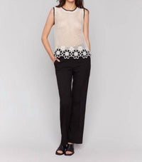 Charlie B - Border Flower Crochet Sleeveless Top