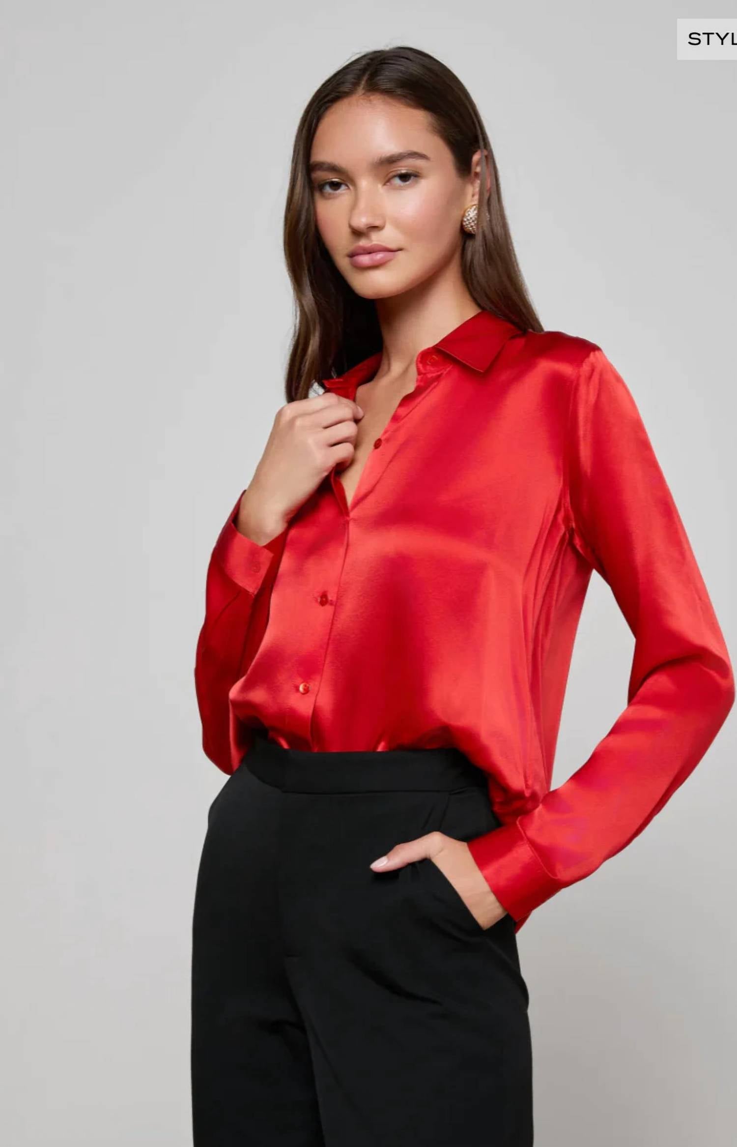 L'Agence - Tyler Long Sleeve Blouse
