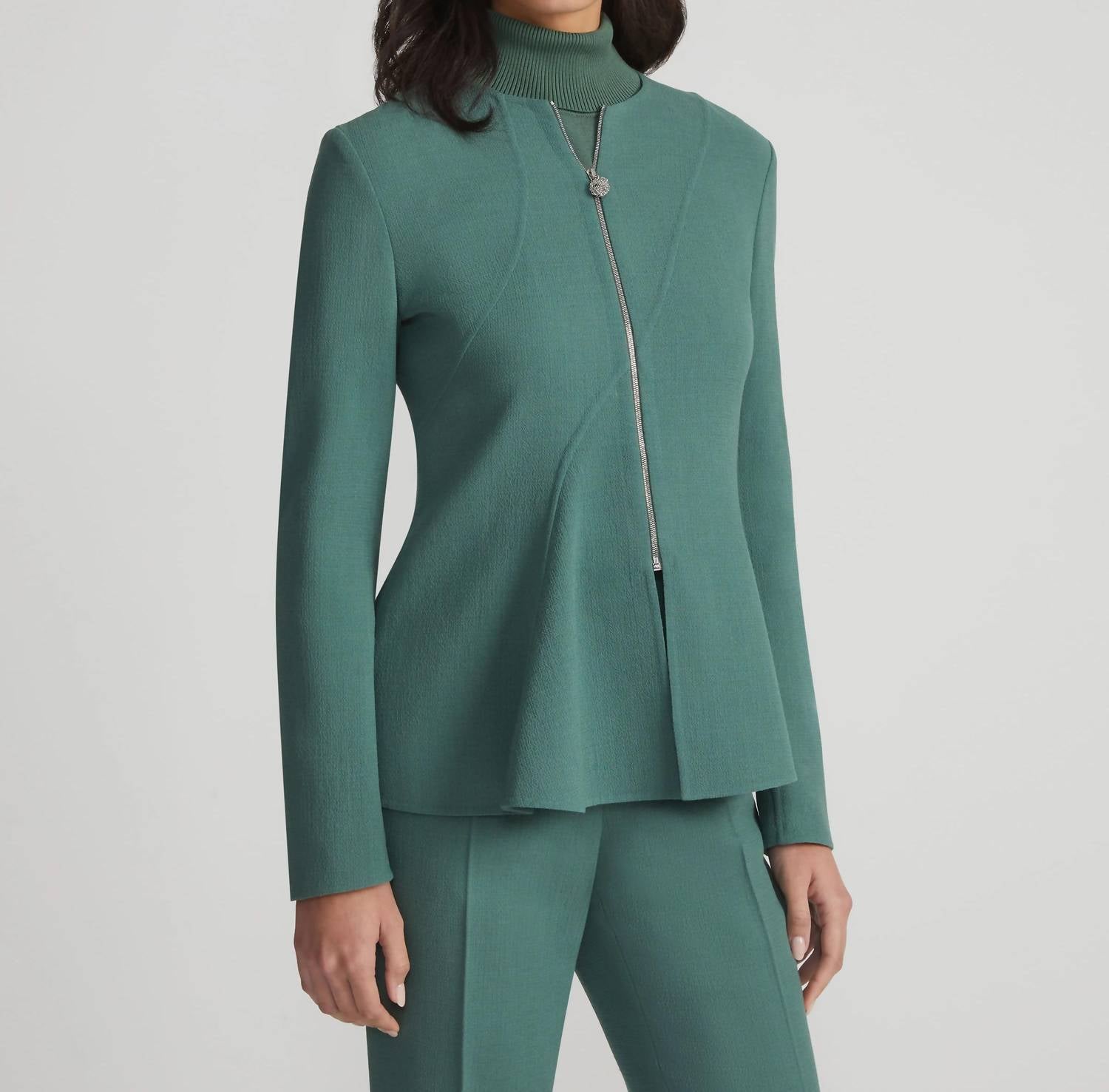 Lafayette 148 - Collarless Flounced Hem Jacket