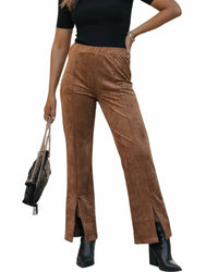 Wishlist - Front Slit Suede Pants