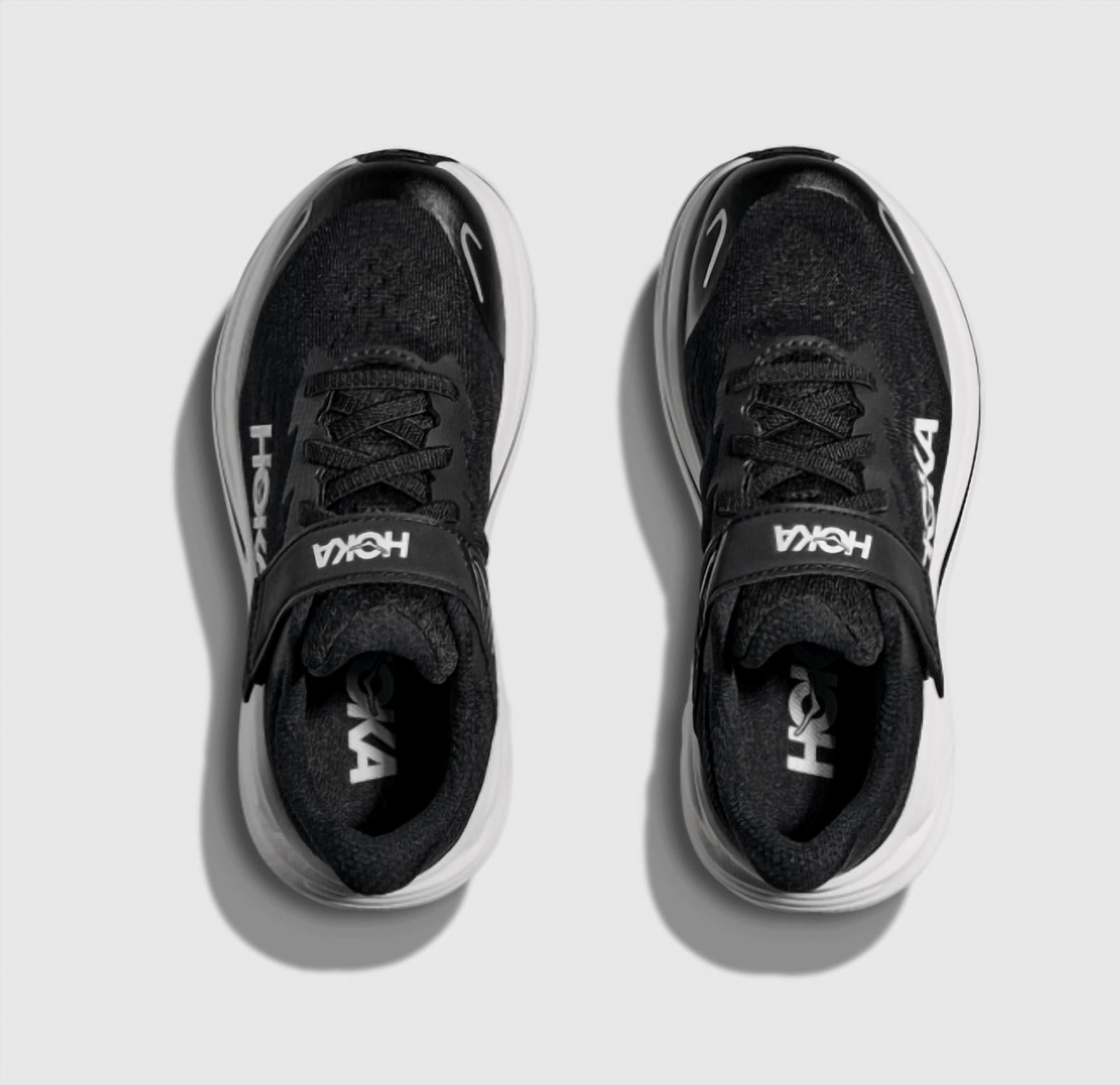 Hoka Kid's Clifton 10 Shoes in black white - kids' sneaker - alternate view