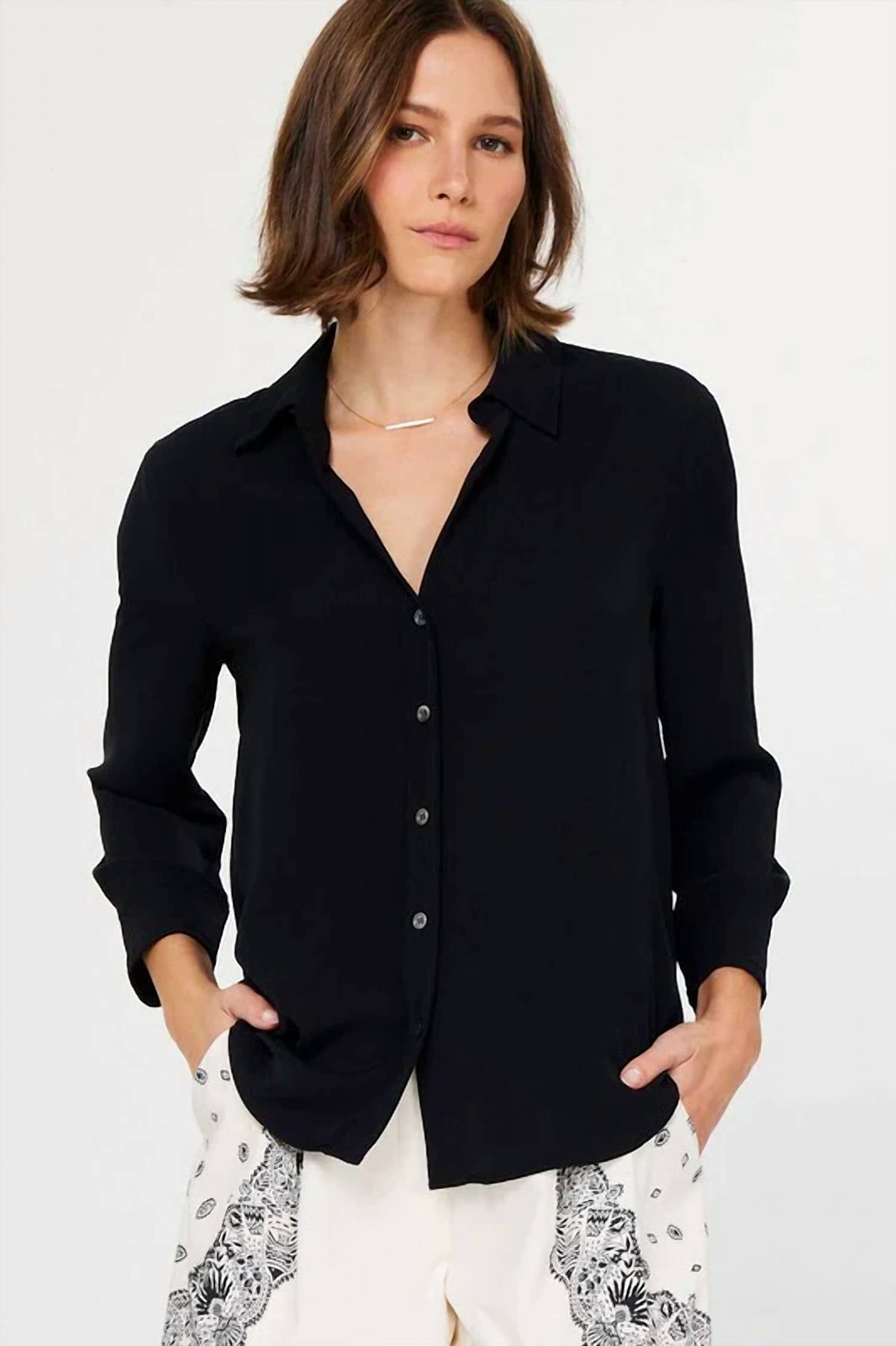 Current Air - Silky Button Down Blouse