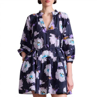 APIECE APART Women's Trinidad Mini Dress in senna floral navy - women's dress