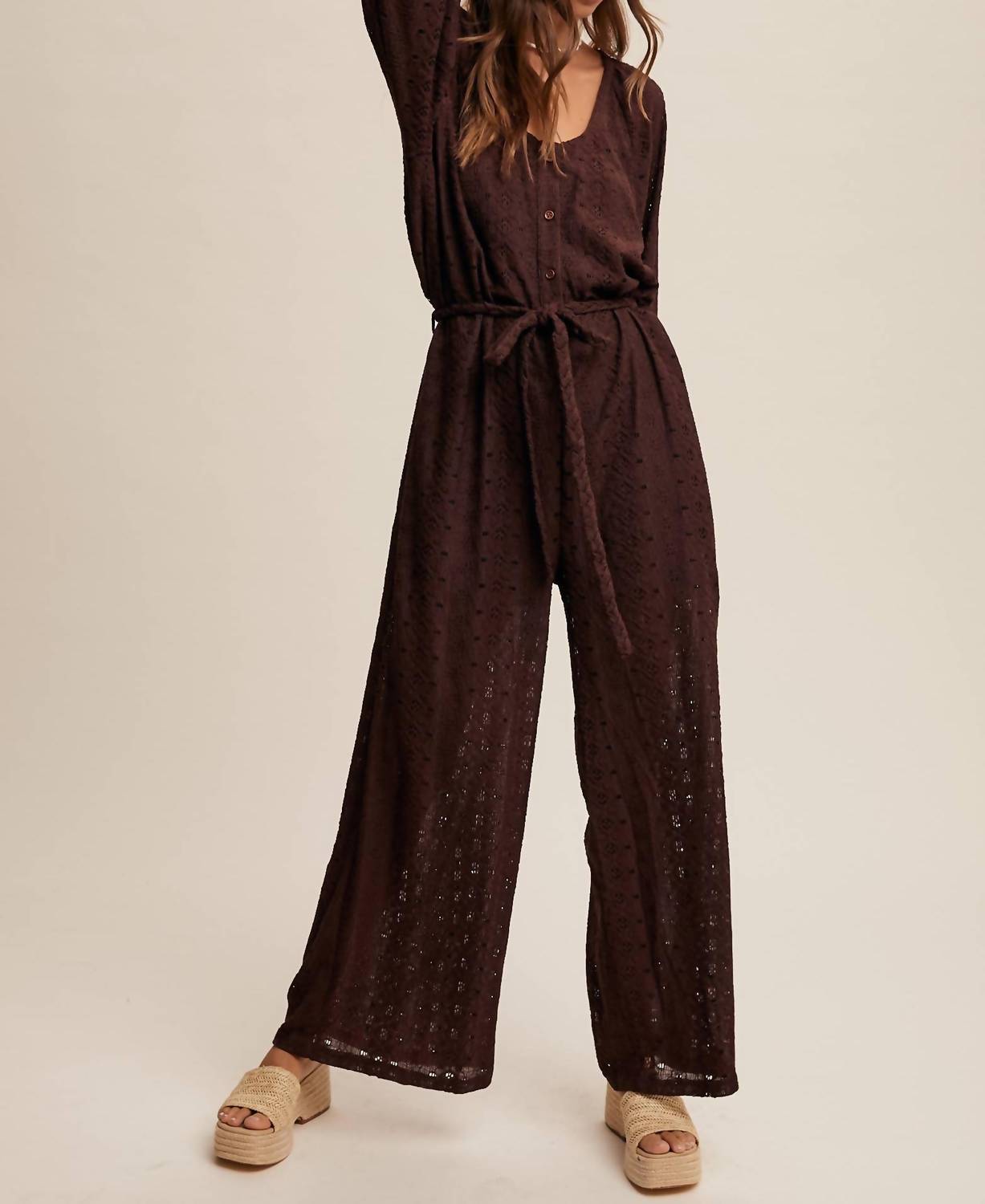 Listicle - Carr Eyelet Lace Jumpsuit