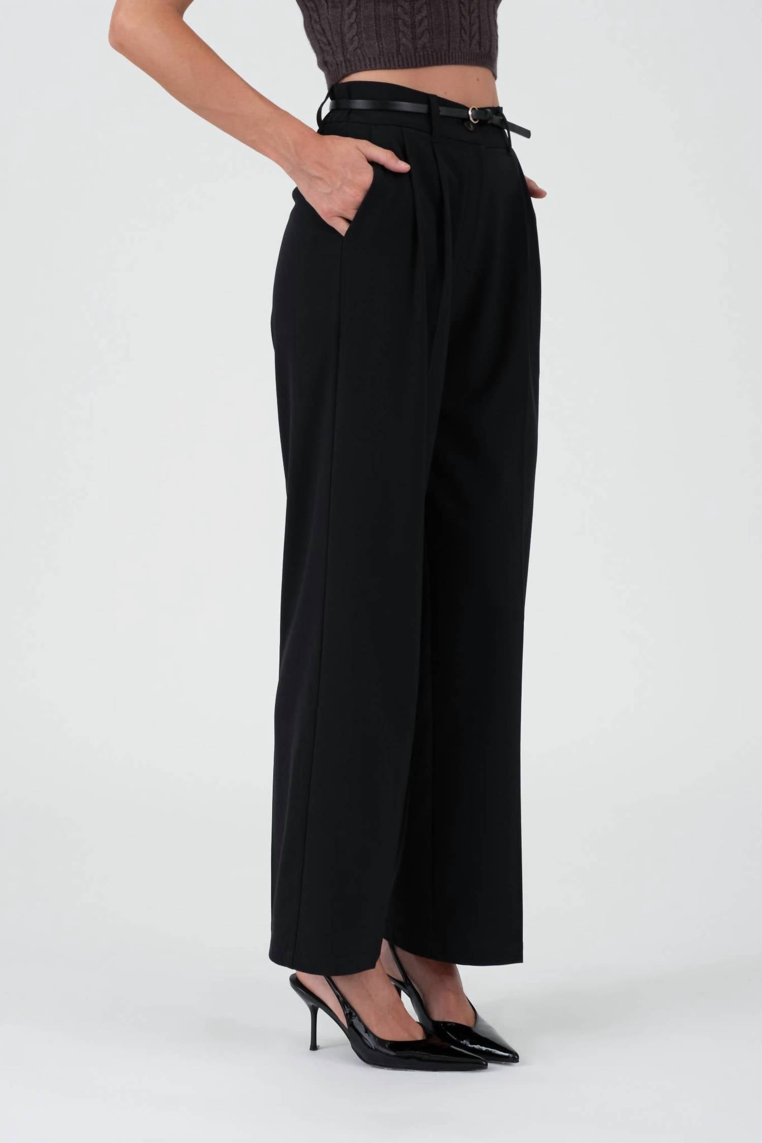 The Workshop Studio - HIGH WAIST PLEATED WIDE LEG DRESS PANTS