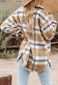 Lovesoft - Plaid Button Flannel Shirt Jacket