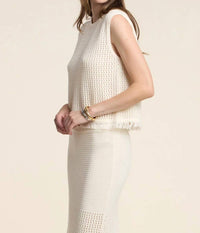 Velvet By Graham & Spencer - Cova Mesh Cotton Knit Top