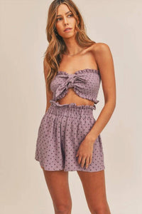 Mable - Polka Dot Tube Top Shorts Set