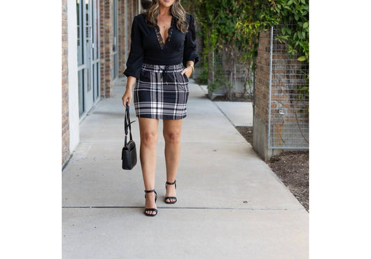 Julia Rose - Amelia Plaid Jogger Skirt