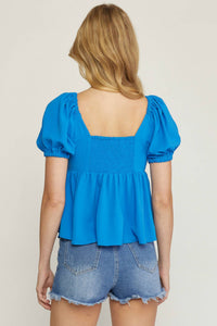 Entro - Bubble Sleeve Babydoll Top
