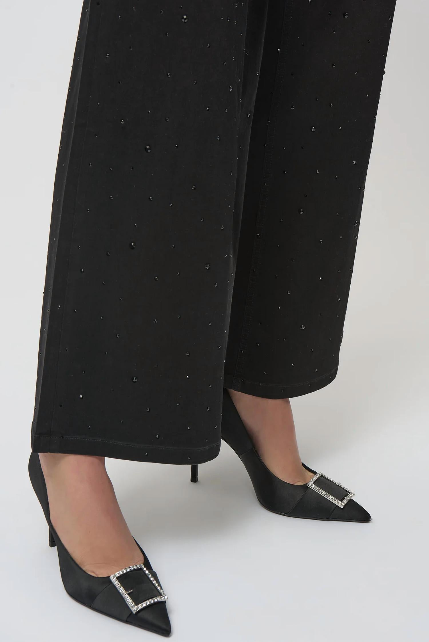 Joseph Ribkoff - Embellished Classic Wide Leg Jeans