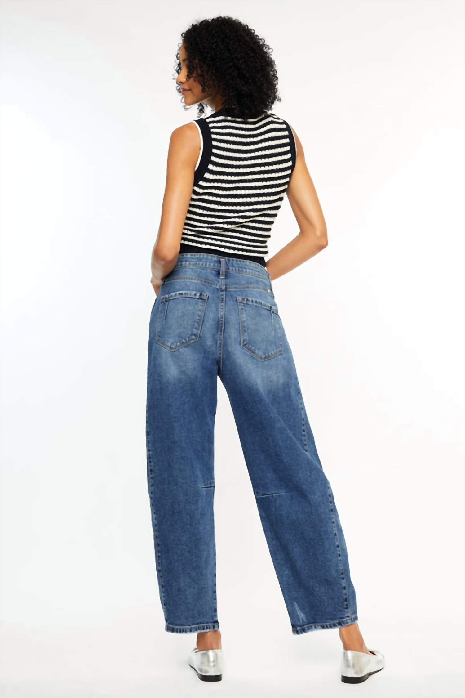 KanCan Yolanda Low Slung Horseshoe Jeans in dark wash - women's jeans - alternate view