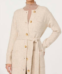 ASTR Meris Belted Longline Cardigan in cream - women's cardigan - view 4