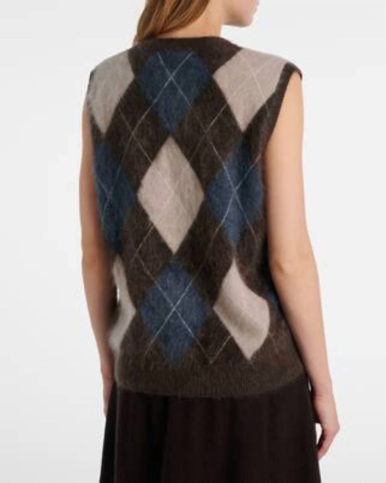 Lisa Yang - Yasmin Argyle Cashmere Sweater Vest
