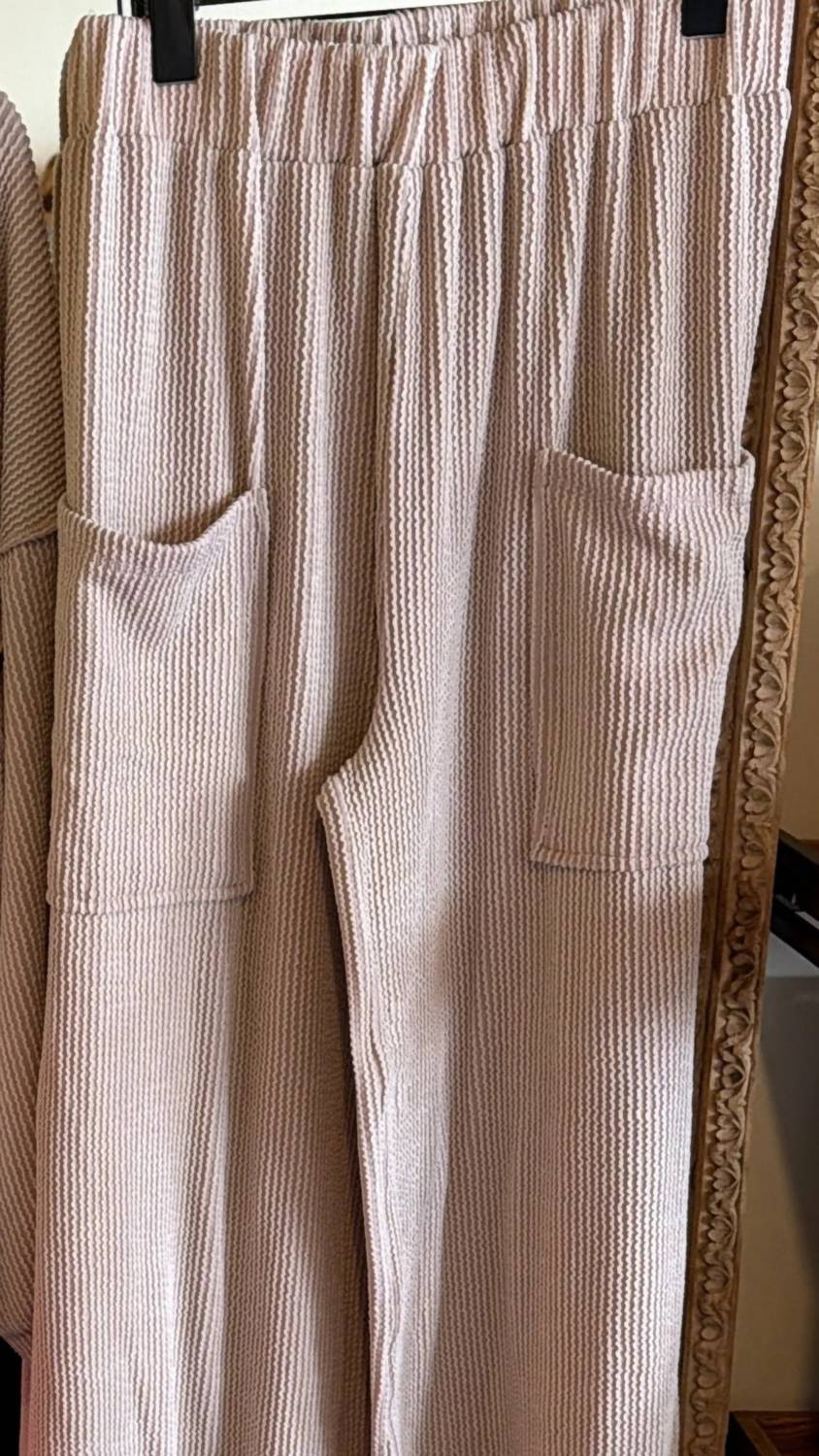Bibi - Women's Two Tone V-neck Top & Pants Set