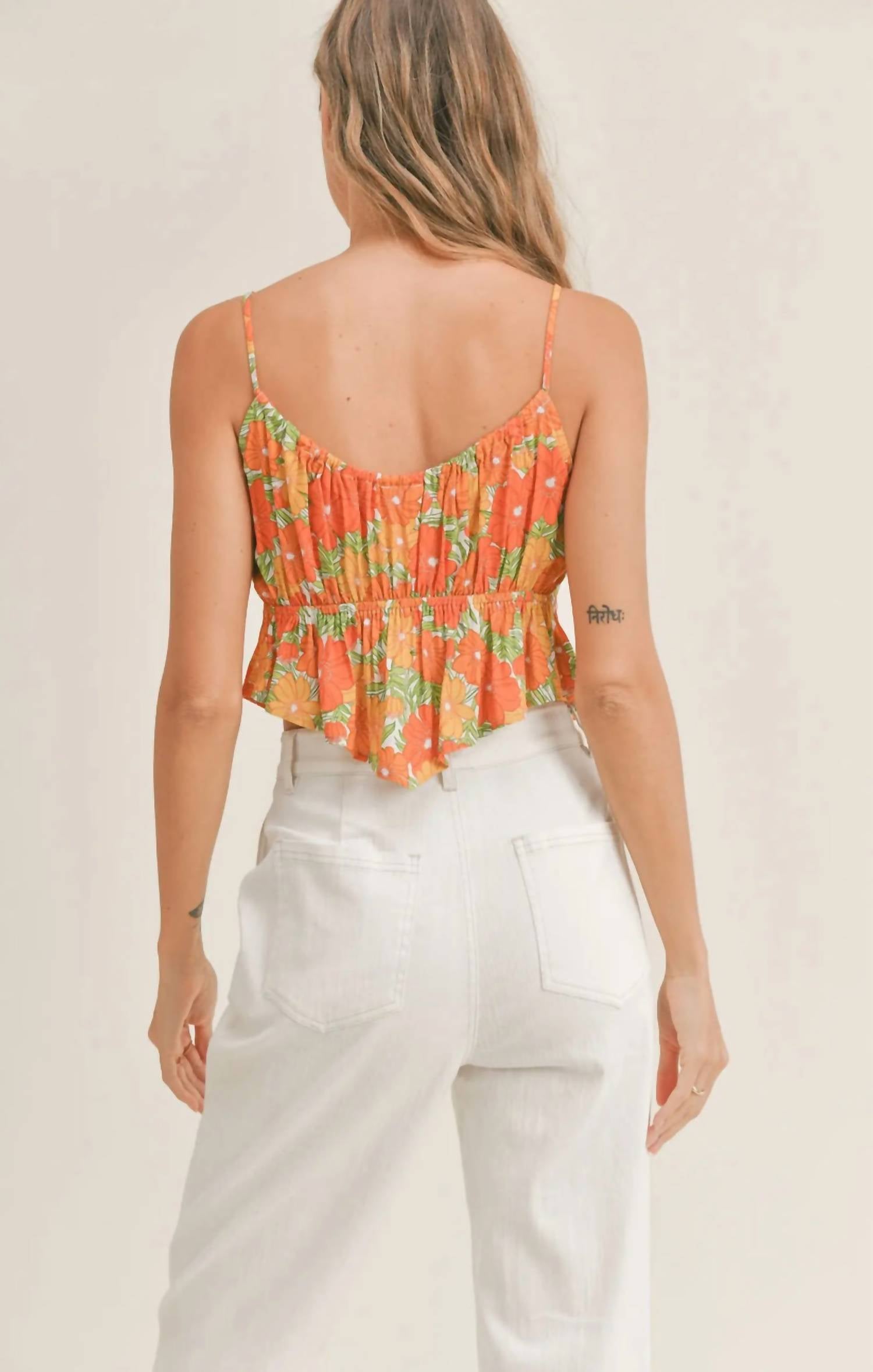 Sadie & Sage - Summer Forever Tie Front Camisole Top