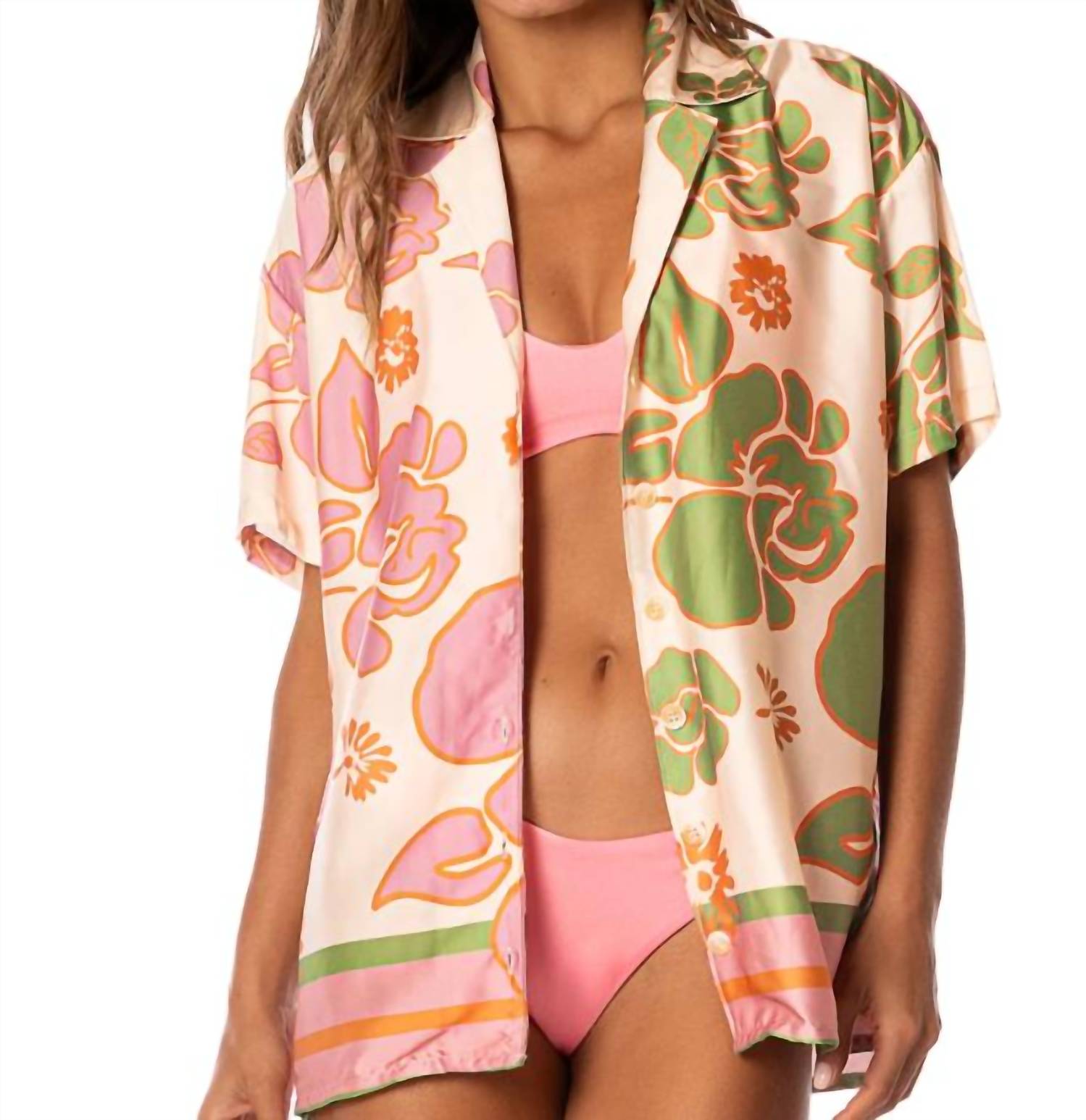 MAAJI FLOATING BLOOMS NOISE SHIRT in pink - women's shirt - alternate view