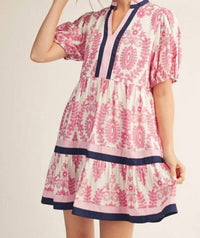 Jodifl - Mix Baroque Print Tiered Dress