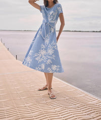 Joseph Ribkoff - Floral Stripe Fit And Flare Dress