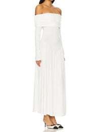 We Wore What - Off Shoulder Ruched Midi Dress