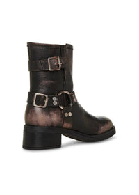 STEVE MADDEN Women's Brixton Leather Boots in brown - women's shoe - detail view