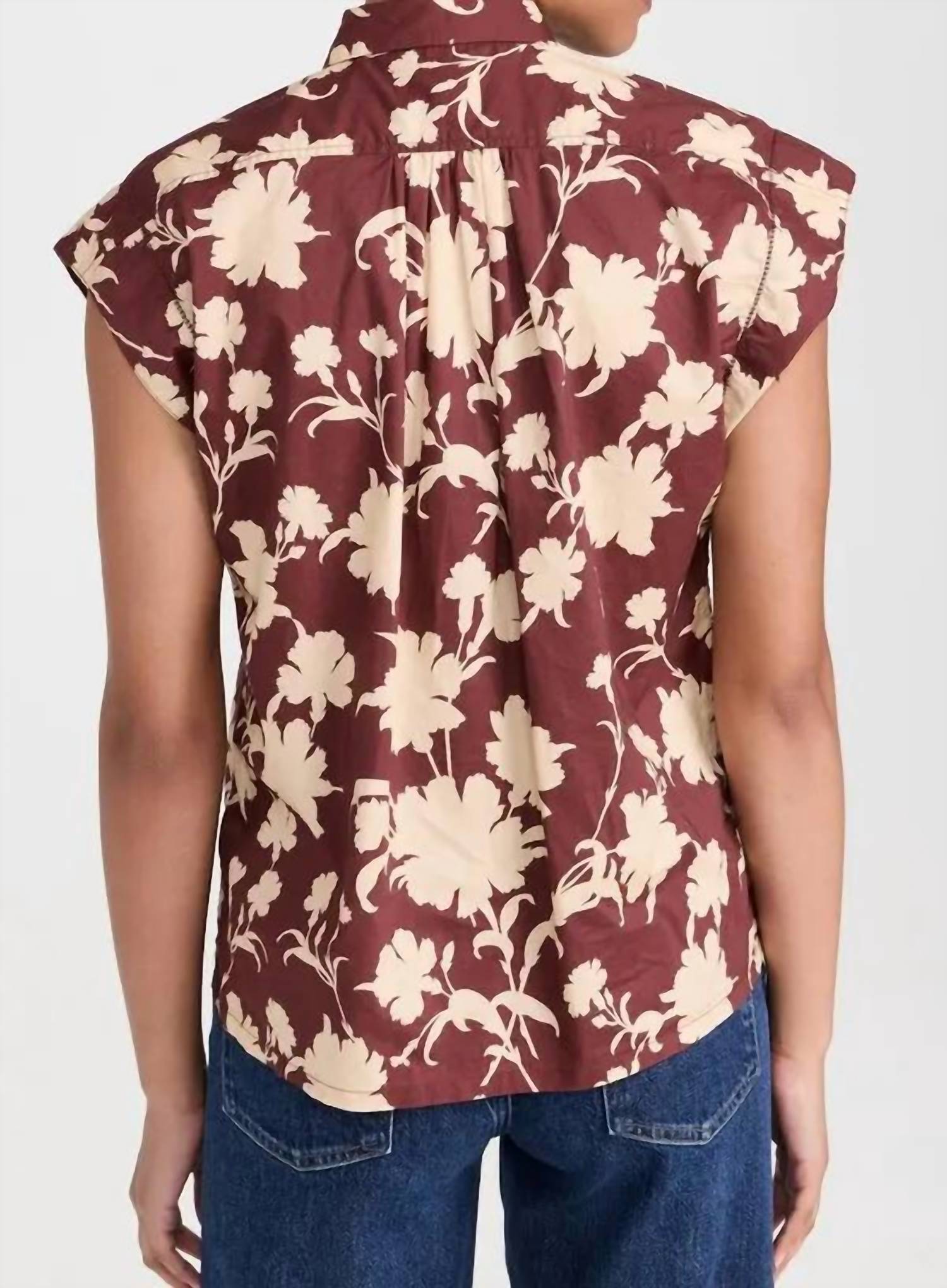 TROVATA Della Classic Shirt in port shadow - women's blouse - detail view