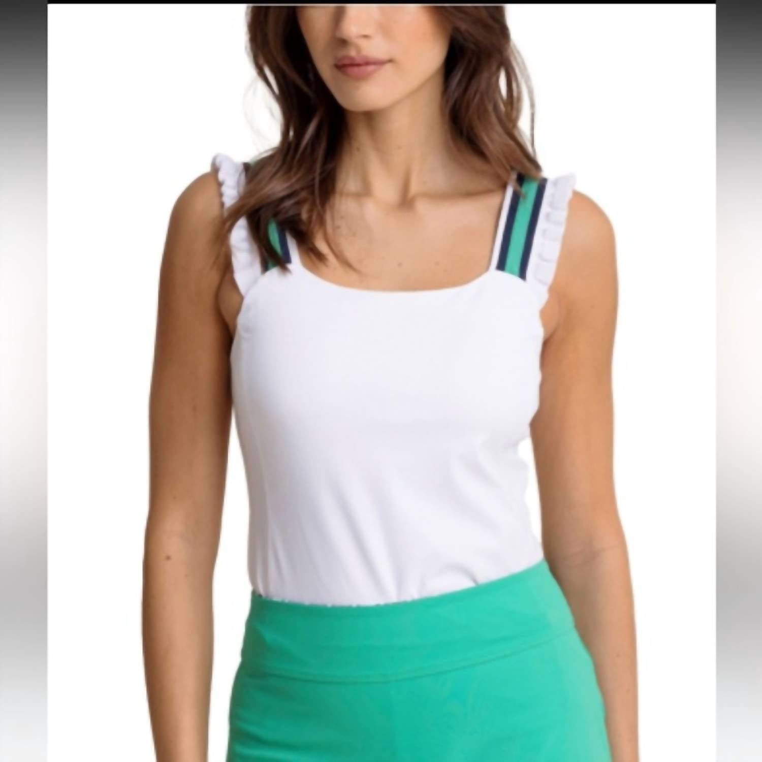 SOUTHERN TIDE Rylee Sleeveless Active Top in classic white - women's blouse
