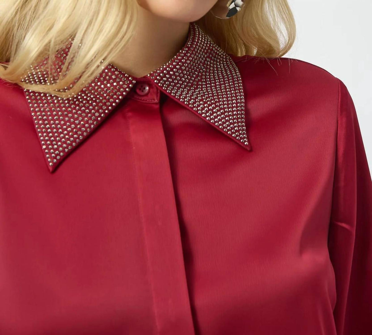 Joseph Ribkoff - Button-front Blouse With Embellished Collar