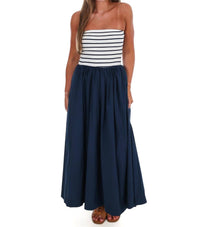 Hyfve - Women's Wanna Know Striped Strapless Midi Dress