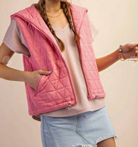 Kori - Hooded Lined Side Pocket Sleeveless Vest