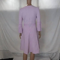 Lela Rose - Women's Pleated Long Sleeve Fit & Flare Dress