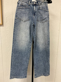 Risen - High Rise Ankle Wide-cuffed Jeans
