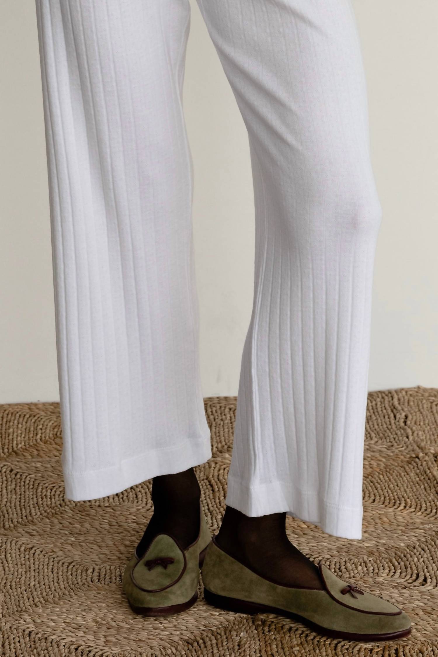 Donni. - Pointell Simple Crop Wide Leg Pants