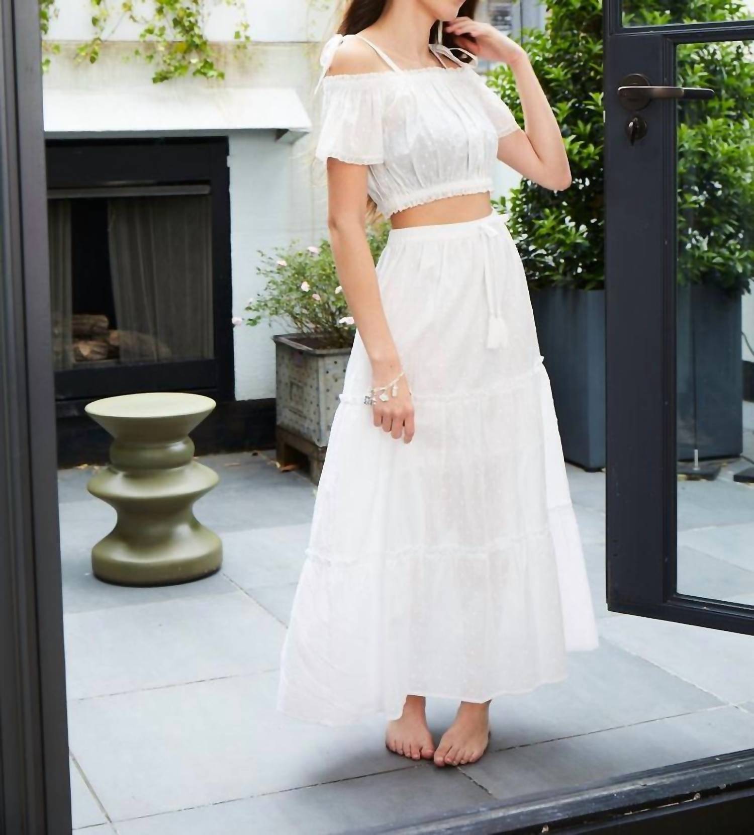 Theme - Bella Maxi Dot Tassels Skirt
