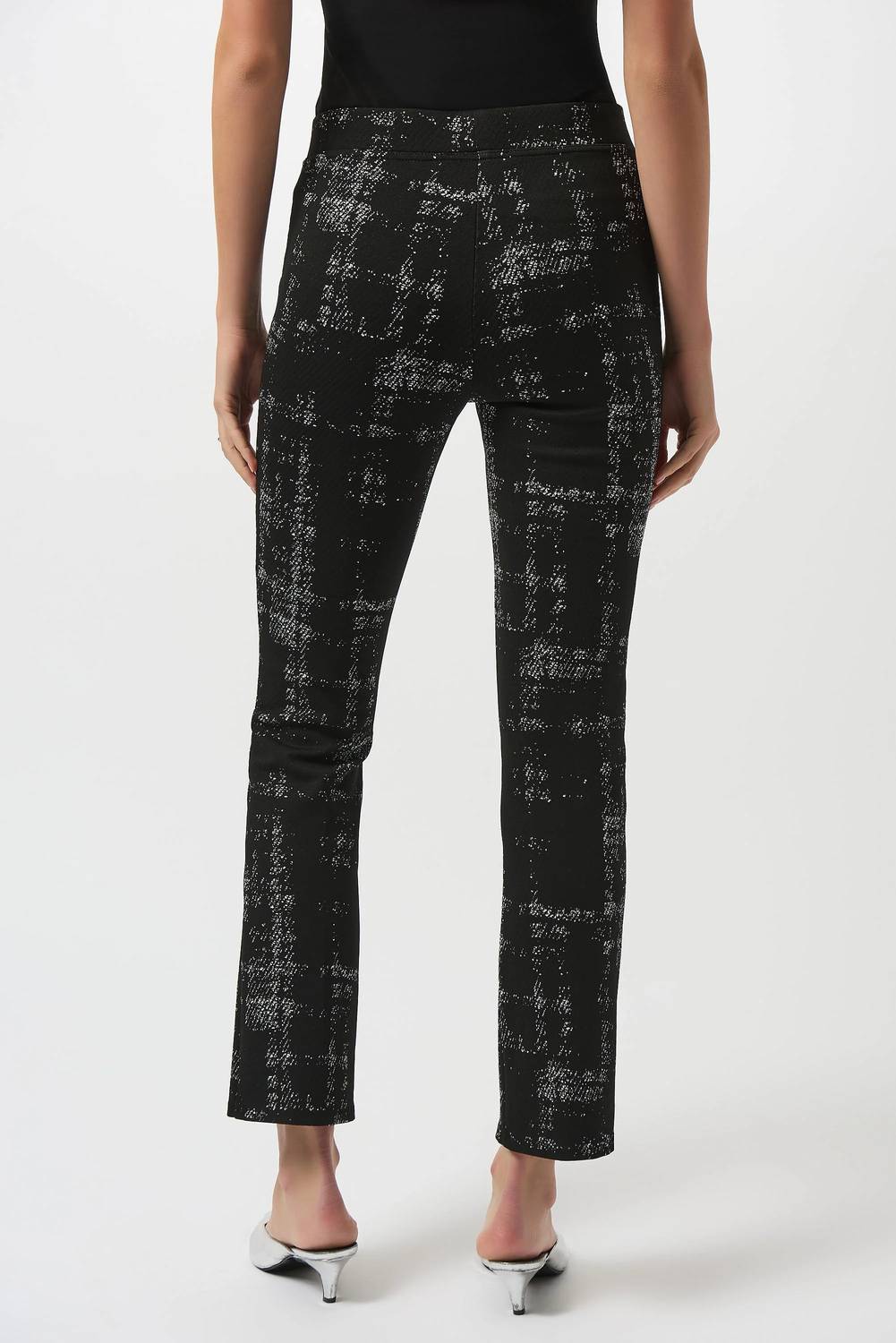 Joseph Ribkoff - Plaid Jacquard Slim Ankle Pants