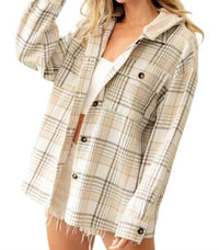 Bibi - Hooded Flannel Jacket