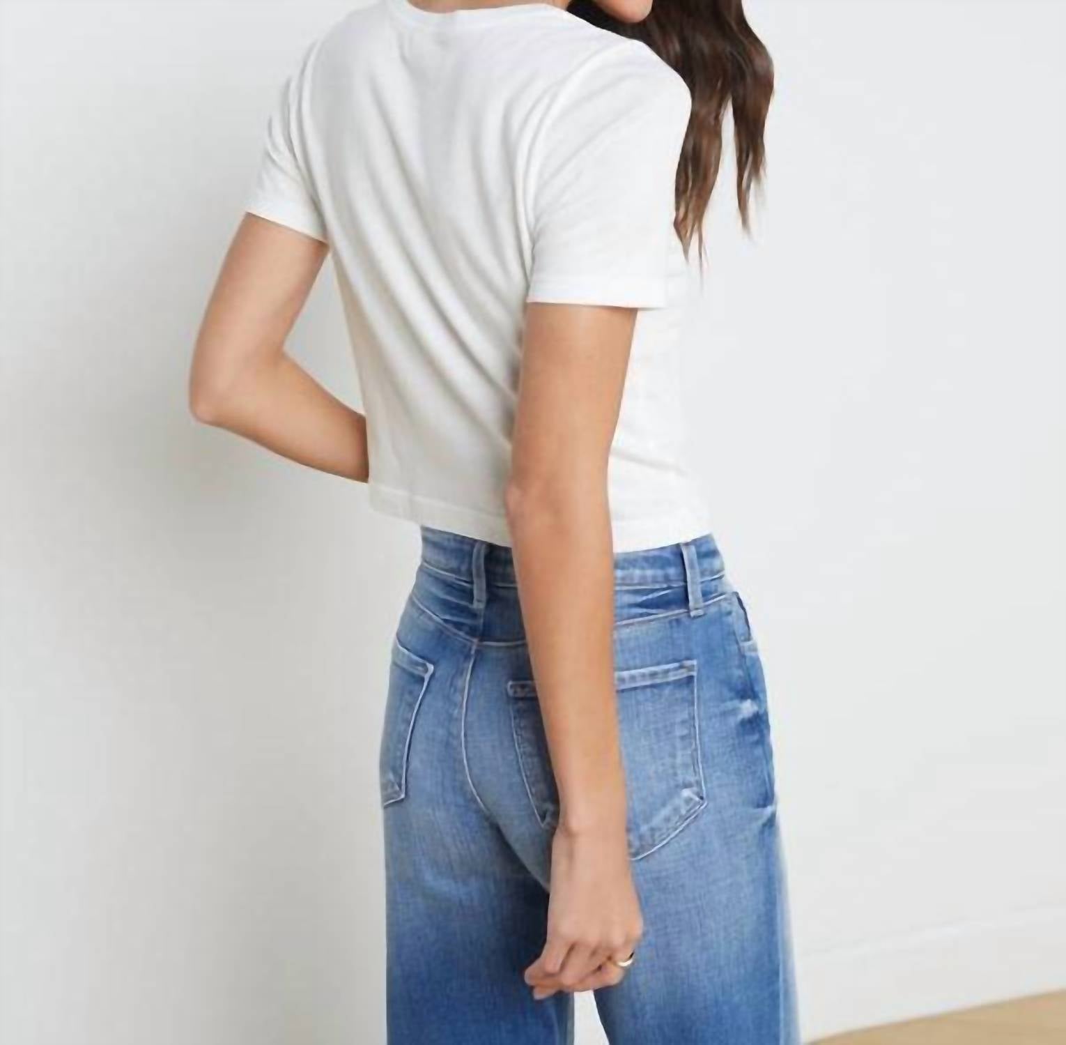 L'Agence - Women's Donna Cropped Crew Neck Tee