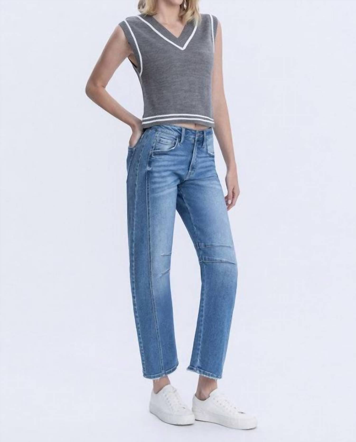 Vervet By Flying Monkey - Maris High Rise Barrel Jean