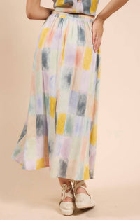 Sadie & Sage - Petrichor Gathered Elastic Midi Skirt
