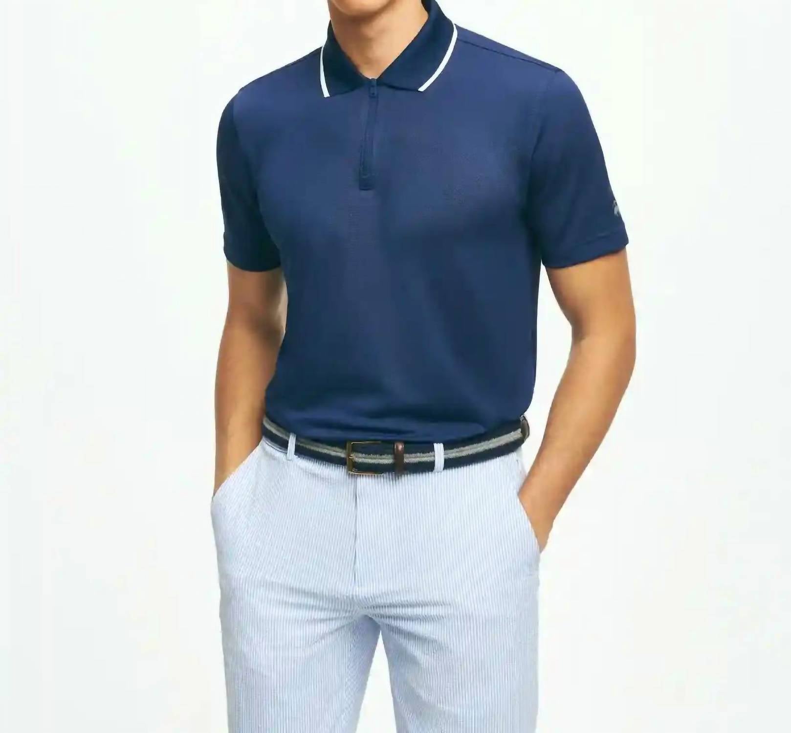 Brooks Brothers - Performance Series Half-zip Pique Polo Shirt