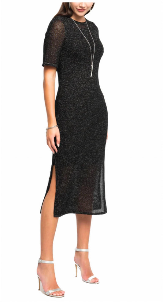 Simona Shimmer Mesh Knit Dress